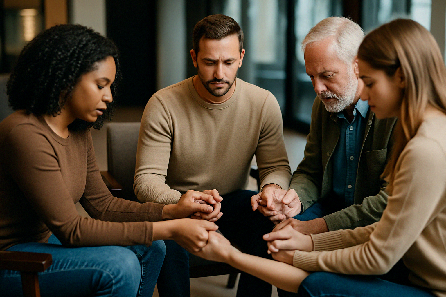 group prayer Unidos para predicar la verdad del evangelio